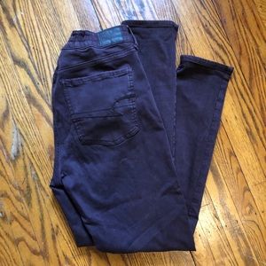 American Eagle Dark Plum Curvy Skinny Jeans - Size 12